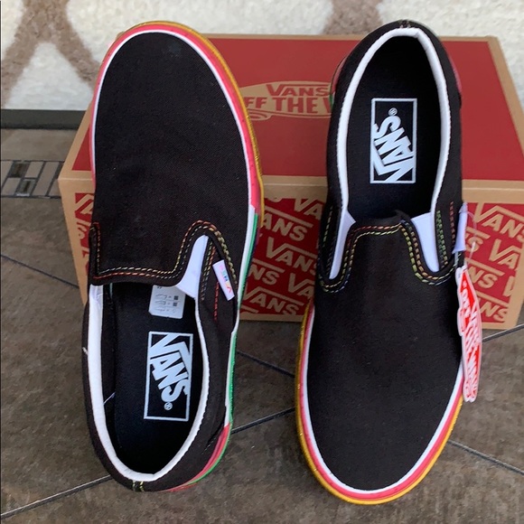 ••VANS CLASSIC SLIP ON S PLATFORMS GLITTER BLK/R W - Picture 7 of 16